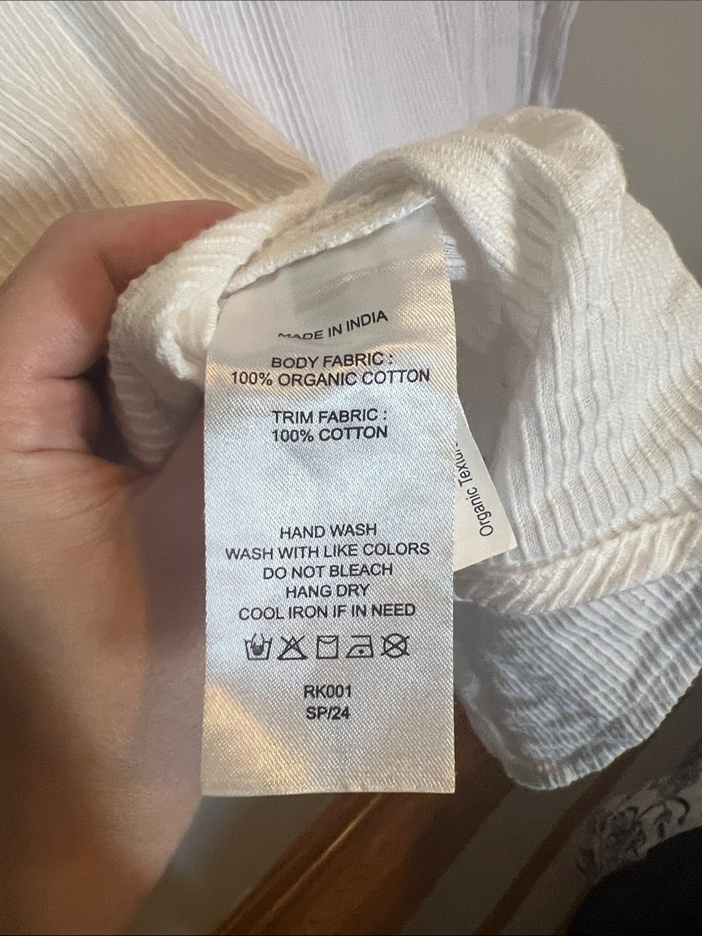 Quince Cream Textured Button-Front Blouse with Ruffle Neck - Picture 5 of 5